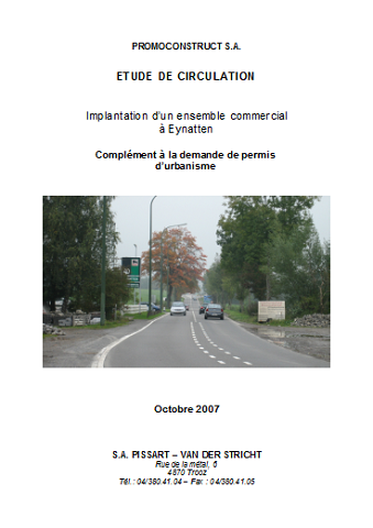 Image du projet Etude de mobilité complémentaire à la demande de permis d'urbanisme visant la construction d'un ensemble commercial à Eynatten