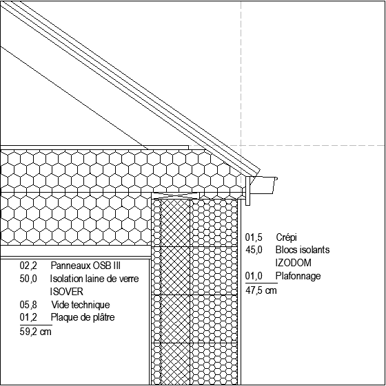 Image du projet Maison zéro-énergie à Herve PT04 coupe toit-mur corniche