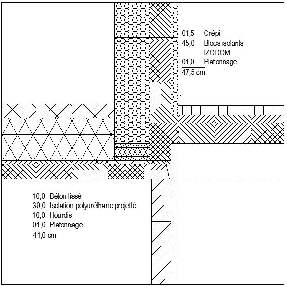 Image du projet Maison zéro-énergie à Herve PT03 coupe toit garage-mur garage